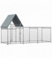 Walk In Chicken Run Galvanized Chicken Coop Hen House w/ Water-Resist Cover