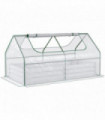 Steel Raised Garden Bed Planter Box Kit with Greenhouse, for Dual Use, Clear