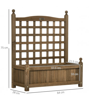 Garden Planters with Trellis for Climbing Vines Indoor Outdoor Brown