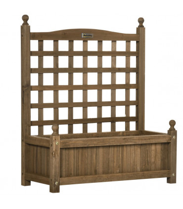 Garden Planters with Trellis for Climbing Vines Indoor Outdoor Brown