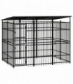 Outdoor Dog Kennel with Roof Steel 5.53 m�