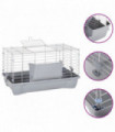 Small Animal Cage Grey 58x32x31 cm Polypropylene and Metal