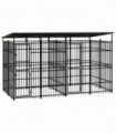 Outdoor Dog Kennel with Roof Steel 7.37 m�