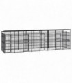 Outdoor Dog Kennel with Roof Steel 14.75 m�