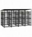 Outdoor Dog Kennel with Roof Steel 7.37 m�