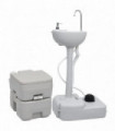 vidaXL Portable Camping Toilet and Handwash Stand Set