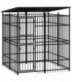 Outdoor Dog Kennel with Roof Steel 3.69 m�