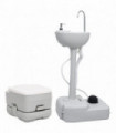 vidaXL Portable Camping Toilet and Handwash Stand Set