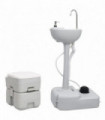 vidaXL Portable Camping Toilet and Handwash Stand Set