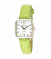 Ravel Ladies Cushion Shaped Brights Leather Strap Watch  Bright Green