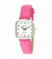 Ravel Ladies Cushion Shaped Brights Leather Strap Watch  Bright Pink