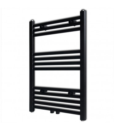 Black Bathroom Central Heating Towel Rail Radiator Straight 500x764mm