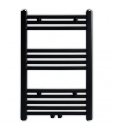Black Bathroom Central Heating Towel Rail Radiator Straight 500x764mm