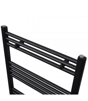 Black Bathroom Central Heating Towel Rail Radiator Straight 500x764mm