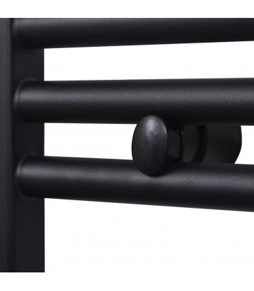 Black Bathroom Central Heating Towel Rail Radiator Straight 500x764mm