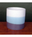 Blue Grey Stripe Ceramic Planter Plant Pot