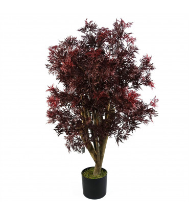 120cm Red Aralia Tree Artificial UV Resistant Outdoor