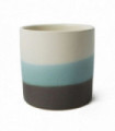 12cm Blue Sand Stripe Ceramic Planter