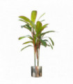 100cm Artificial Potted Dracaena Tropical Plant with Silver Metal Plater