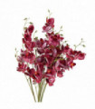 Pack of 6 x 80cm Dark Pink Artificial Mini Orchid Stem