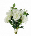 Pack of 6 x 80cm Artificial White Rose Stem - 18 flowers