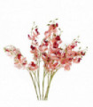 Pack of 6 x 80cm Pink Artificial Mini Orchid Stem