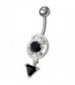 Silver Fancy Dangling Belly Navel Ring