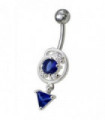 Silver Fancy Dangling Belly Navel Ring