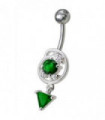 Silver Fancy Dangling Belly Navel Ring