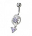 Silver Fancy Dangling Belly Navel Ring