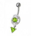 Silver Fancy Dangling Belly Navel Ring