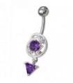 Silver Fancy Dangling Belly Navel Ring