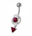Silver Fancy Dangling Belly Navel Ring