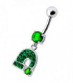 Silver Fancy  Horseshoe Dangling Belly Ring