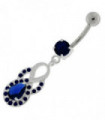 Tear Drop CZ with Fusion Infinity Dangling Navel Belly Button Ring