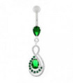 Tear Drop CZ with Fusion Infinity Dangling Belly Button Ring
