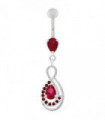 Tear Drop CZ with Fusion Infinity Dangling Belly Button Ring