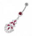 Three Steps Jeweled Chandelier Navel Belly Button Ring