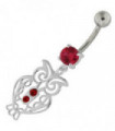 Sterling Silver Jeweled Owl Navel Belly Button Bar