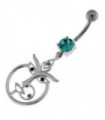 Nose and Lip Pierced women Silver Belly Button Ring