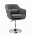 HOMCOM Stylish Retro Linen Swivel Tub Chair Steel Frame Cushion Seat Dark Grey