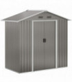 Outsunny 6.5x3.5ft Metal Garden Shed for Garden and Outdoor Storage, Grey