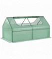 Outsunny Raised Garden Bed Planter Box with Greenhouse, Large Window, Green