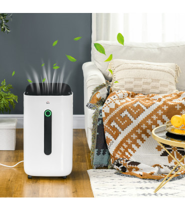 HOMCOM 20L/Day Quiet Air Dehumidifier with Purifier, Timer, for Home Laundry