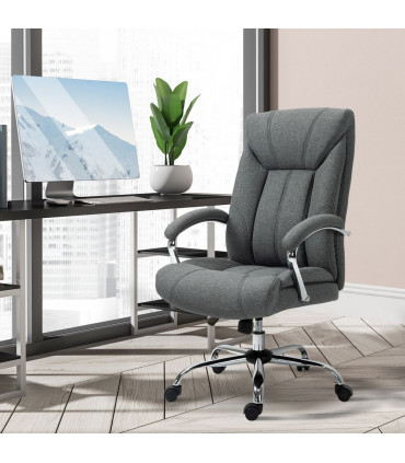 High Back Home Office Chair Computer Desk Chair w/ Arm, Swivel Wheels, Grey