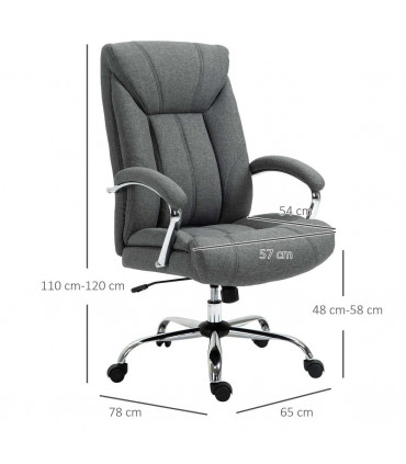 High Back Home Office Chair Computer Desk Chair w/ Arm, Swivel Wheels, Grey