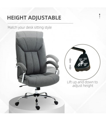 High Back Home Office Chair Computer Desk Chair w/ Arm, Swivel Wheels, Grey