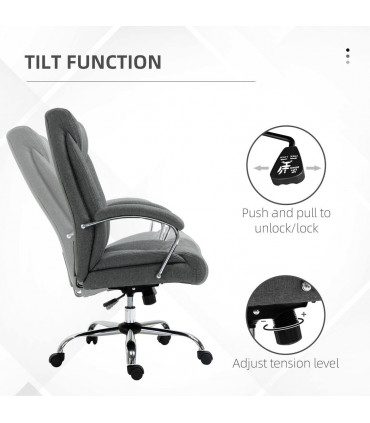 High Back Home Office Chair Computer Desk Chair w/ Arm, Swivel Wheels, Grey