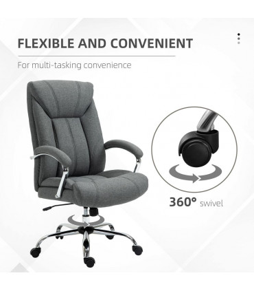High Back Home Office Chair Computer Desk Chair w/ Arm, Swivel Wheels, Grey