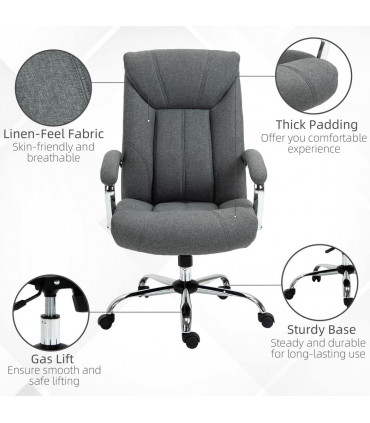 High Back Home Office Chair Computer Desk Chair w/ Arm, Swivel Wheels, Grey